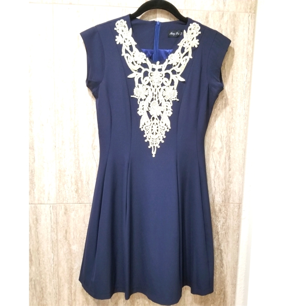 Blue Shirt Sleeve Dress